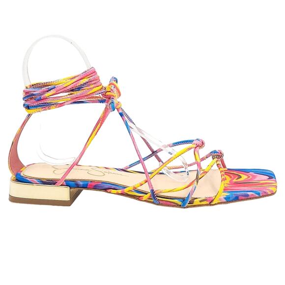 Jessica Simpson Women Chasca Ankle Wrap Gladiator Sandal US 7.5M Multi Summer - Picture 2 of 6